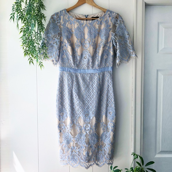 Adrianna Papell Dresses & Skirts - Adrianna Papell blue lace overlay dress 2